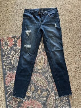 Dark Blue Distressed Women's Jeans